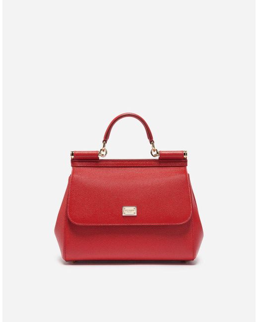 トートバッグ Dolce & Gabbana Dauphine Leather Red Medium Sicily Bag Dolce & Gabbana Medium Sicily Tote Bag | Red | FARFETCH
