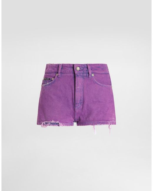 Dolce & Gabbana Purple Denim Shorts