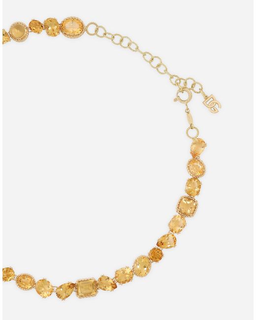Dolce & Gabbana Metallic Monochrome Necklace 18-Carat And Citrines