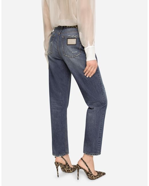 Dolce & Gabbana Blue High-Rise Straight Jeans