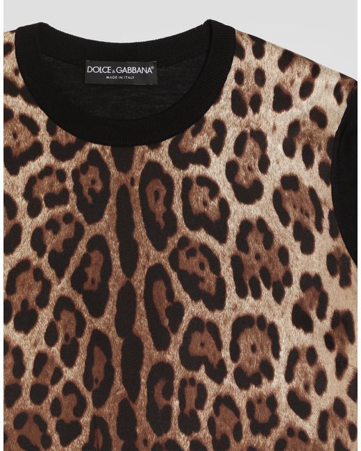 Dolce & Gabbana Black Leo- Wool Pullover