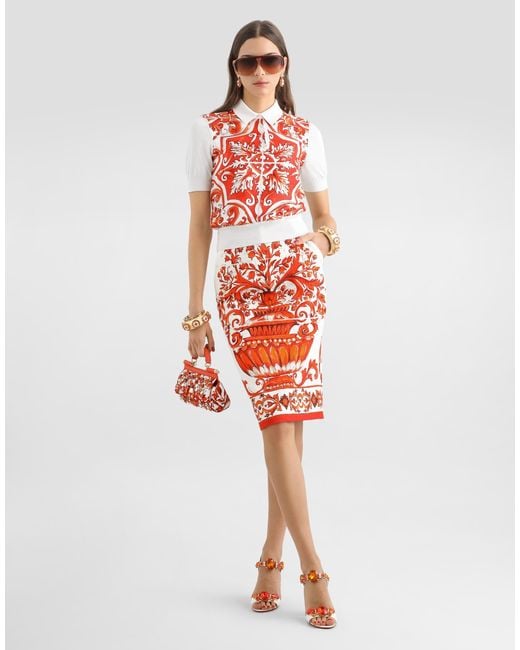 Dolce & Gabbana Red Polo M/C Anni 50