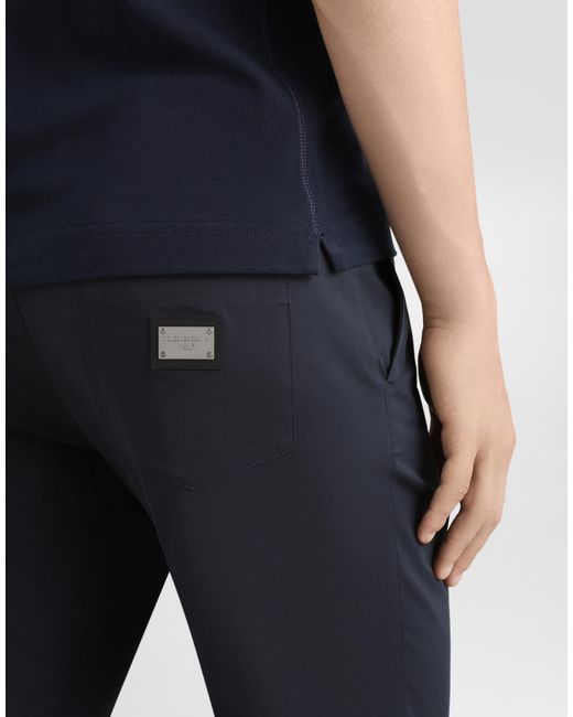 Dolce & Gabbana Blue Classic Cotton Polo Shirt With Front Buttons for men