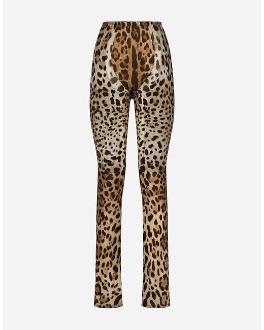 Dolce & Gabbana パンツ マーキゼット レオパードプリント Natural