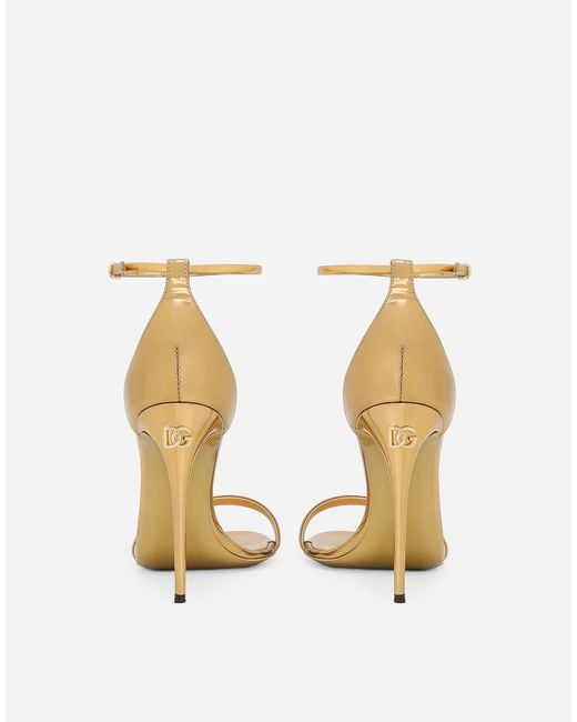 Dolce & Gabbana Metallic Mirrored-Effect Calfskin Sandals