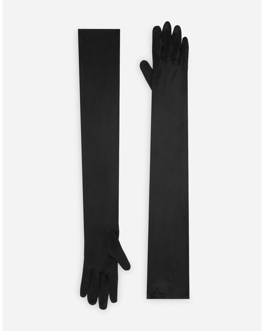 Dolce & Gabbana ロンググラブ ストレッチチサテン Black