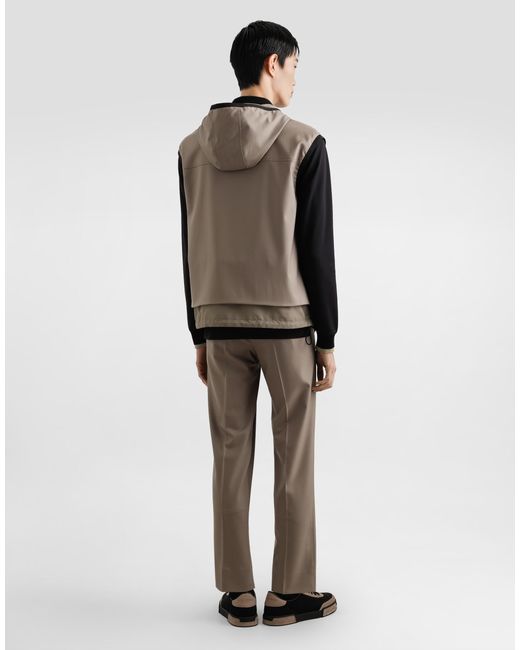 Dolce & Gabbana Gray Double-Fold Wool Canvas Trousers for men