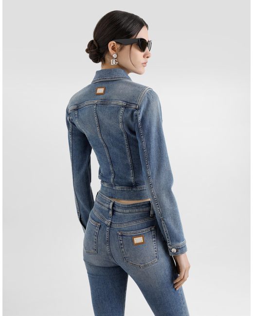 Dolce & Gabbana Blue Cropped Denim Jacket