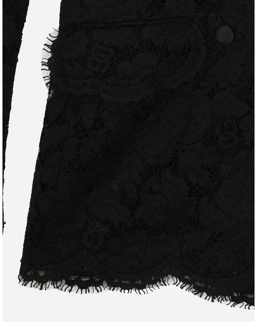 Dolce & Gabbana タ―リントンフィット フローラルロゴ コードレース ダブルブレスト ジャケット Black