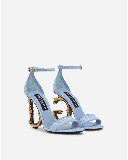 【バロックDGが華を添える】D&G ブークレ ファブリック サンダル バロックDGが華を添える】D&G ブークレ ファブリック サンダル