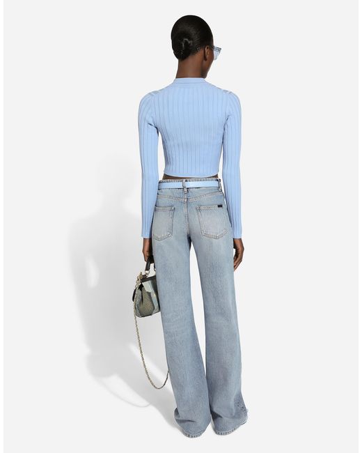 Dolce & Gabbana Blue Cotton Denim Work Jeans