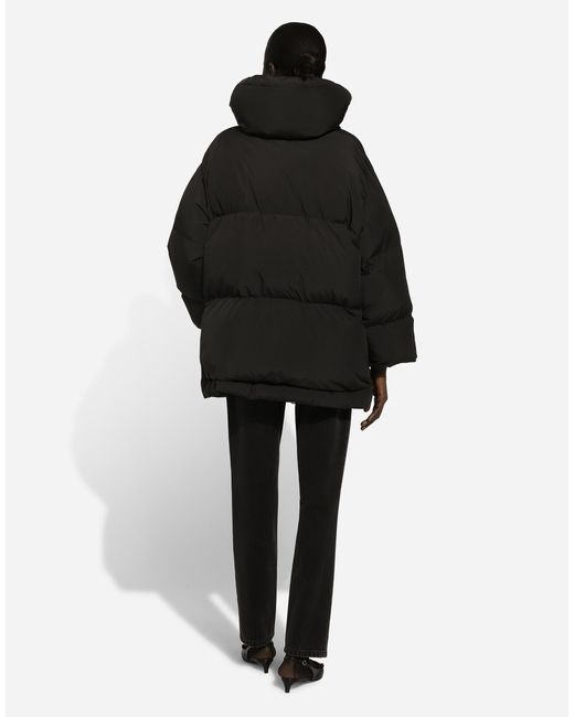 Dolce & Gabbana ロゴプレート パデッド ダウンジャケット Black