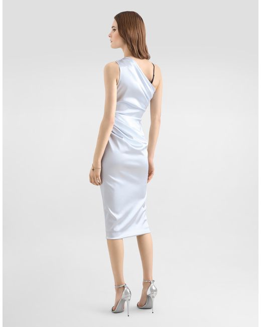 Dolce & Gabbana White One-Shoulder Dress