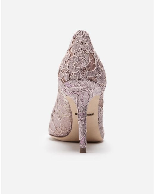 Dolce & Gabbana Multicolor Lace Pumps With Brooch Detailing