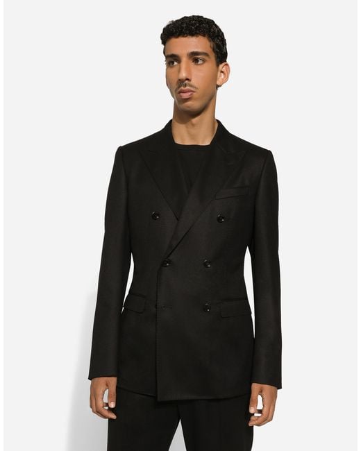 Dolce & Gabbana Zweireihige Jacke Fit Taormina Aus Wolle in Black für Herren