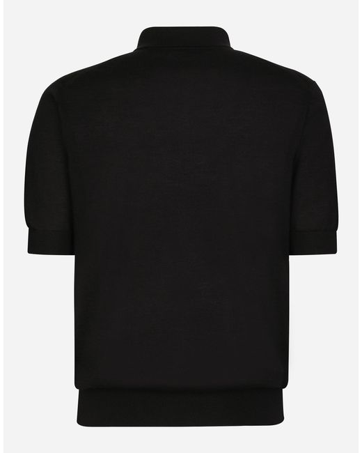 Dolce & Gabbana Black Extra-Fine Cashmere Polo-Shirt for men