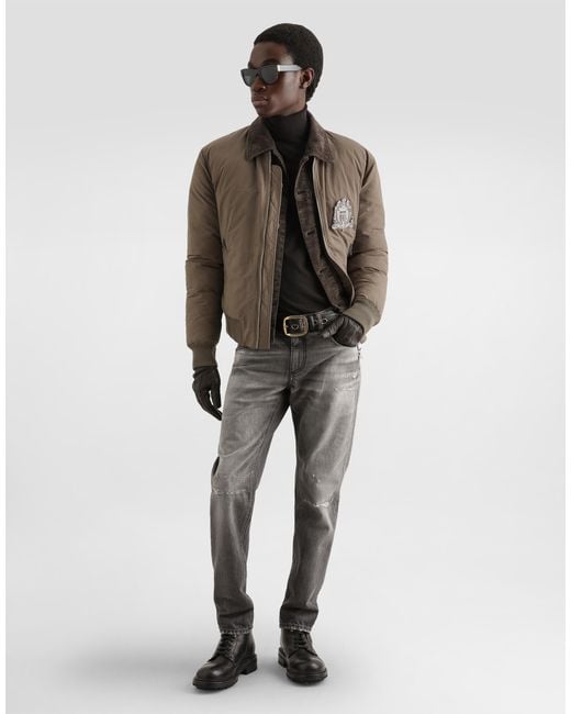 Dolce & Gabbana Gray Denim Trousers for men