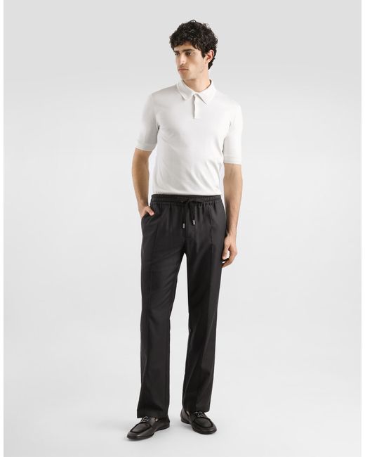 Dolce & Gabbana White Satin Silk Polo Shirt for men