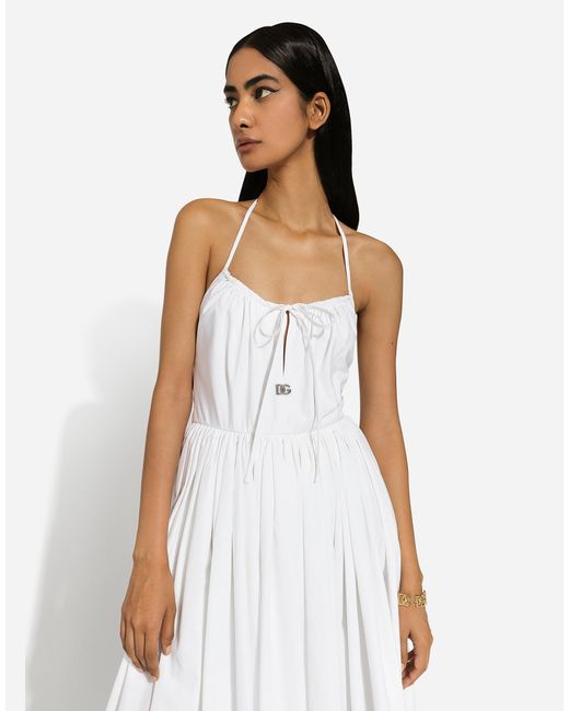 Dolce & Gabbana ミディドレス コットン サーキュラースカート White