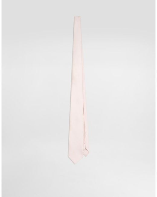 Dolce & Gabbana White Silk Twill Tie for men