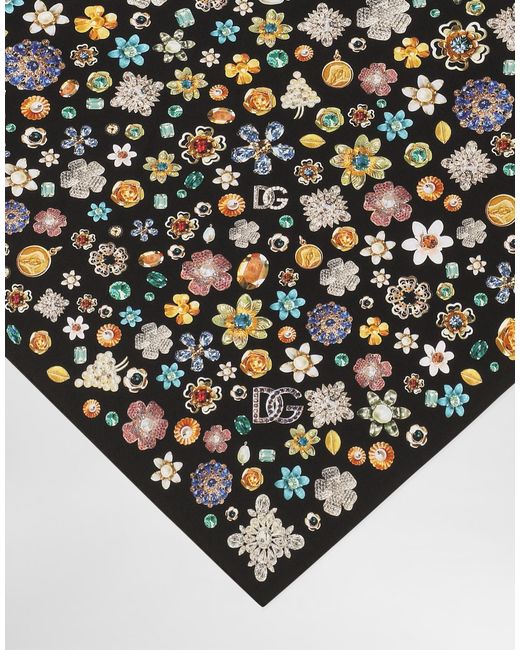 Dolce & Gabbana Silk Twill Stole Black