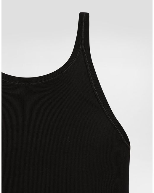 Dolce & Gabbana メンズ ブラック Cotton Tank Top With Print 【公式