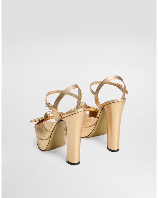 Dolce & Gabbana Mordoré Nappa Leather Sandals Metallic