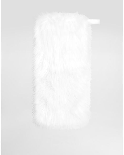 Dolce & Gabbana White Faux Fur Muff