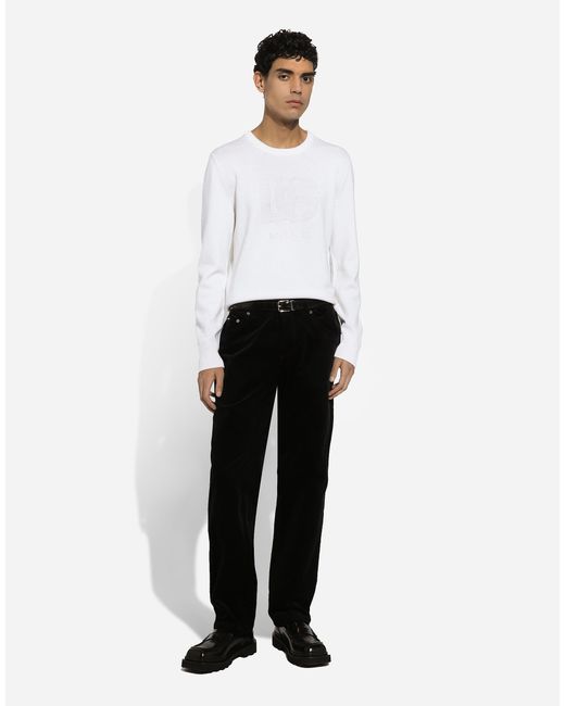 Dolce & Gabbana White Pull Girocollo M/L for men