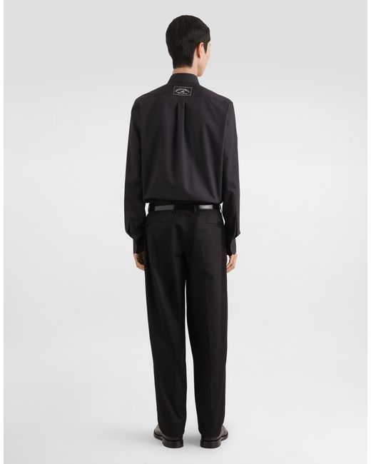 Dolce & Gabbana Black Striped Cotton Martini Shirt for men