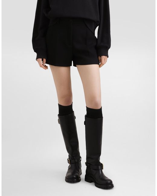 Dolce & Gabbana Black Wool Crêpe Shorts