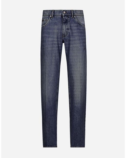 メンズ Dolce & Gabbana Classic Jeans With Dg Embroidery Blue