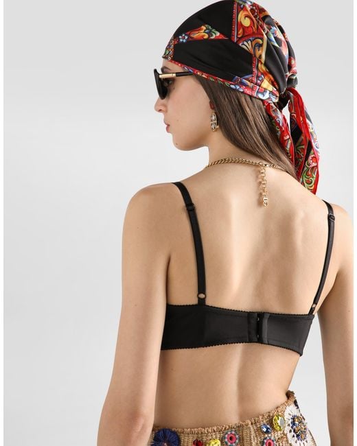 Dolce & Gabbana Metallic Raffia Top With Embroidery