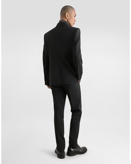 Dolce & Gabbana Gray Wool Turtle-Neck Sweater With Branded Tag for men