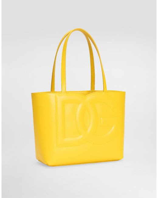 Dolce & Gabbana Yellow Kleiner Shopper Dg Logo Bag Aus Kalbsleder