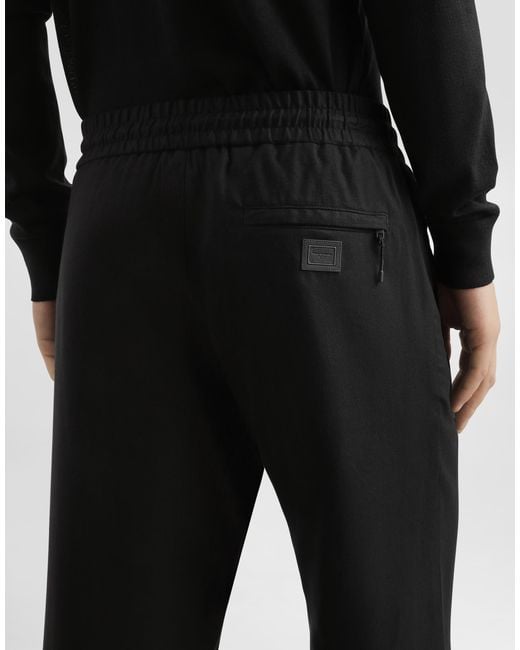 メンズ Dolce & Gabbana Chevron Flannel Joggers Black