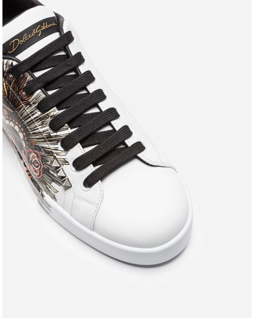 printed calfskin portofino sneakers