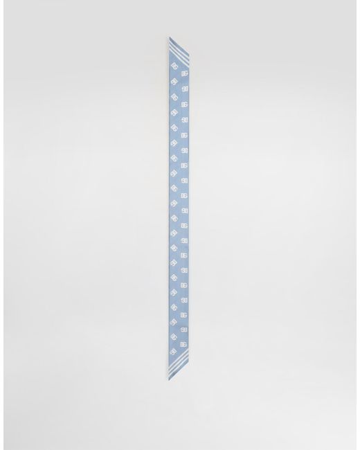 Dolce & Gabbana Dgロゴプリント ツイル バンドゥスカーフ (6X100) White