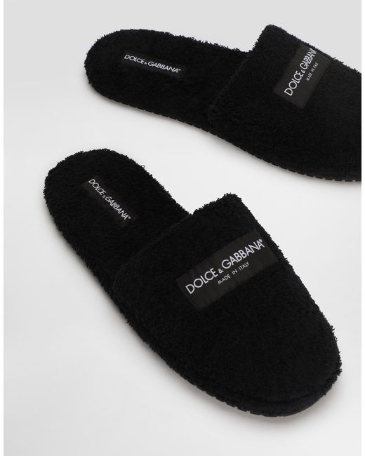 Dolce & Gabbana Dg Hotel Terry Slippers in Black für Herren