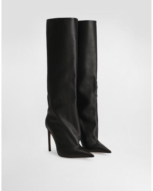 Dolce & Gabbana Devotion Calfskin Boots Black