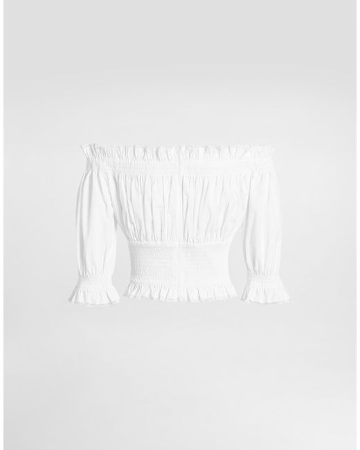 Dolce & Gabbana White Poplin Top