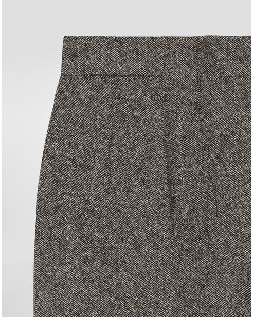 Jupe En Laine Mouchetée Dolce & Gabbana en coloris Gray