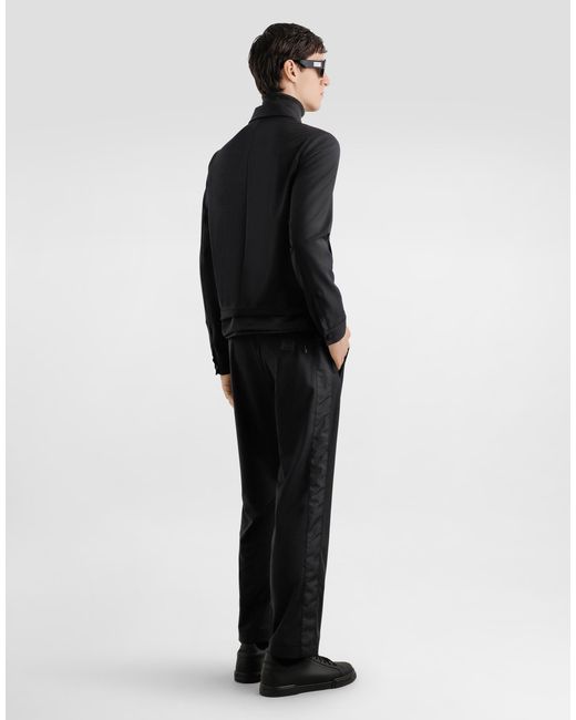 Dolce & Gabbana Black Zip-Up Windbreaker for men