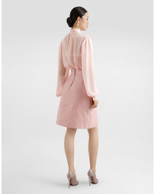 Dolce & Gabbana Pink Silk Georgette Top