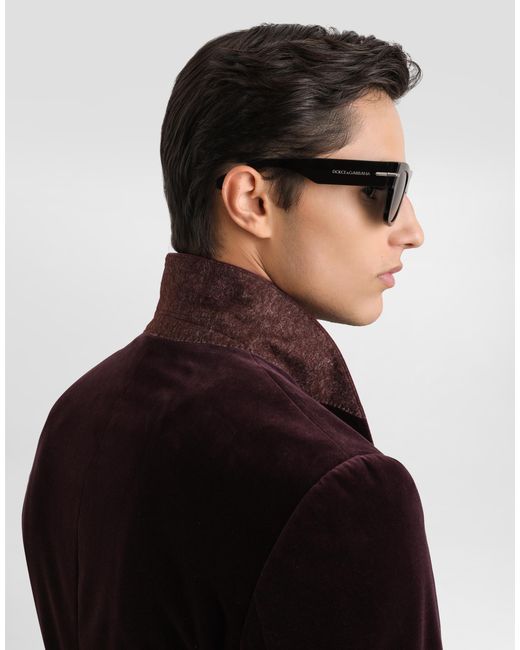 Dolce & Gabbana Purple Velvet Embellished Tuxedo Jacket for men