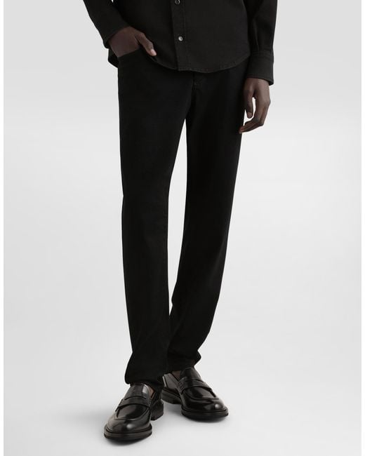Dolce & Gabbana Black Regular-Fit Wash Stretch Jeans for men
