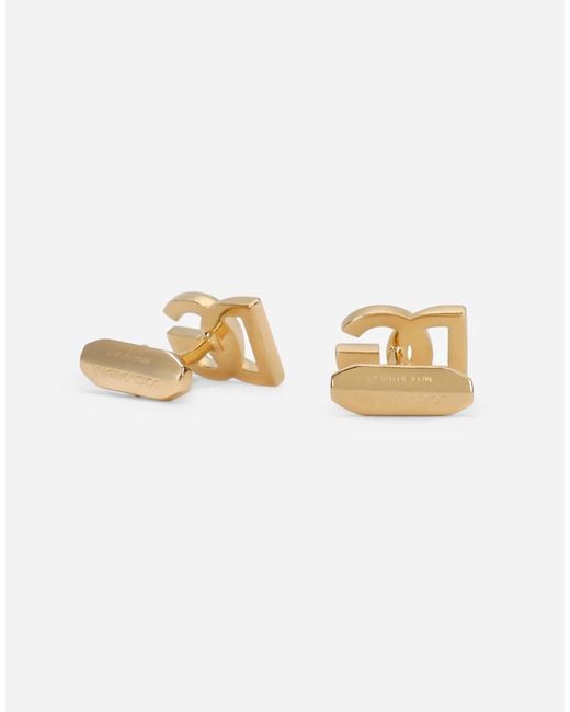 Dolce & Gabbana White Cufflinks With Dg Logo for men