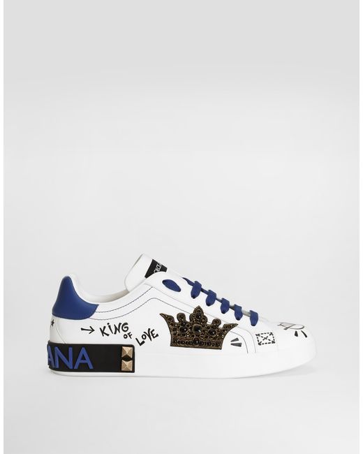 Dolce & Gabbana White Portofino Leather Sneakers for men