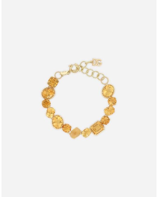 Dolce & Gabbana Metallic Monochrome Bracelet 18-Carat And Citrines