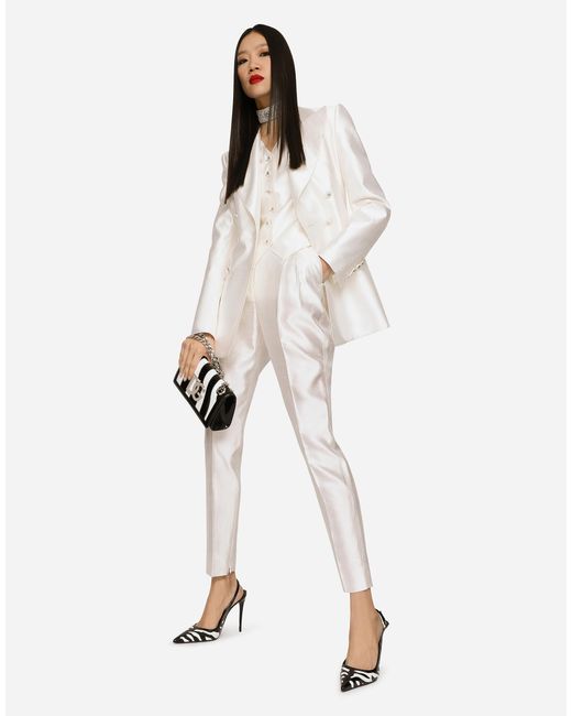 Dolce & Gabbana White Double-Breasted Blazer